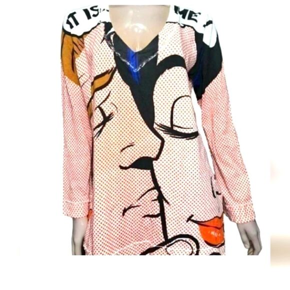 NWT Printed Artworks "Lichtenstein" Oversized Tunic Top sz.S MSRP $195 Italy - Picture 1 of 8